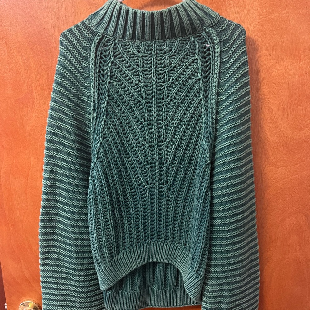 Green Cable Knit Sweater